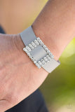 Diamond Diva - Gray Silver - Paparazzi Snap Bracelet #4754 (D)