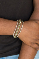Epic Escape - Green - Paparazzi Stretchy Bracelet