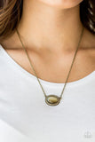 Anything GLOWS - Brass - Paparazzi Moonstone Necklace