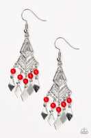 Paparazzi "Island Import" - Red Earrings #828 (D)