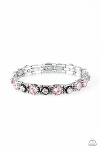 Heavy on the Sparkle - Pink - Paparazzi Stretchy Bracelet #4479 (D)