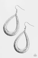 Straight Up Shimmer - Silver - Paparazzi Earrings #1815