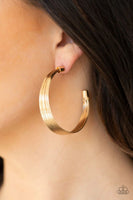 Live Wire - Gold - Paparazzi Hoop Earrings
