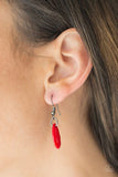 Jersey Shore - Red - Paparazzi Necklace Gunmetal Red (#4683)