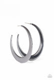 Moon Beam - Black - Paparazzi Hoop Earrings #2200 (D)