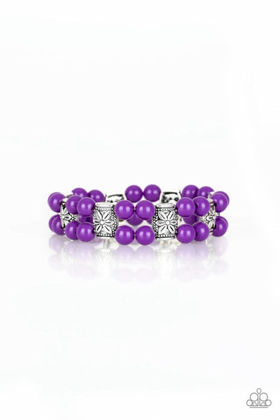 Daisy Debutante - Purple - Paparazzi Stretchy Bracelet