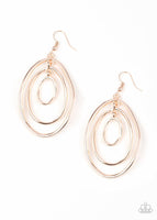 Retro Ruins - Rose Gold - Paparazzi Earrings