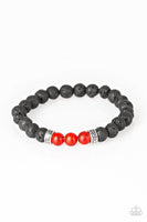 Wisdom - Red - Paparazzi Stretchy Lava Beads Bracelet