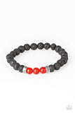Wisdom - Red - Paparazzi Stretchy Lava Beads Bracelet