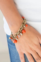 Paparazzi - Grit and Glamour - Orange Clasp Bracelet #1472