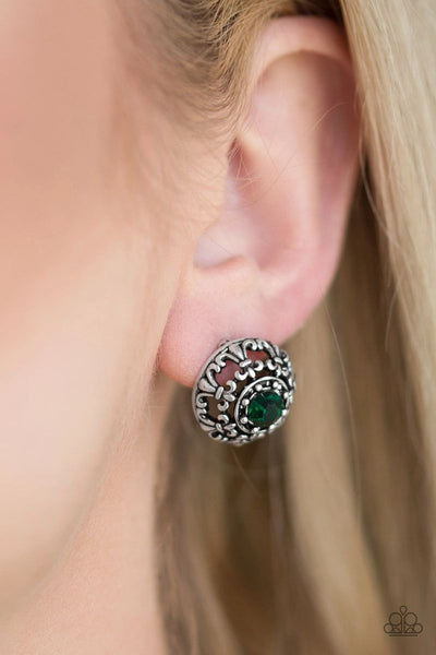 Courtly Courtliness - Green - Paparazzi Post Earrings