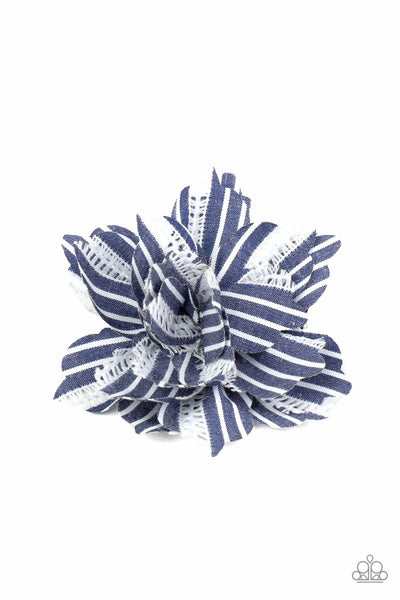 STRIPE For The Picking - Blue - Paparazzi Hair Clip Hair Accessory