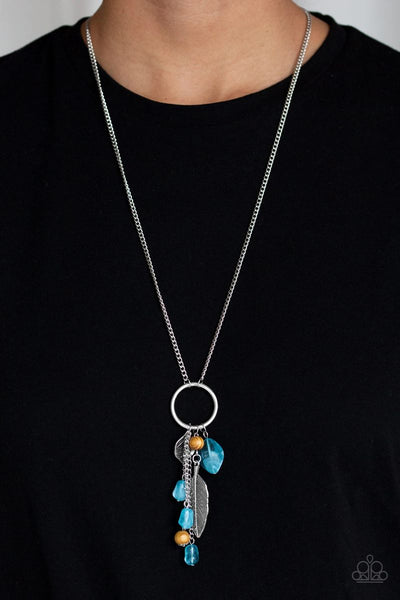 Sky High Style - Blue - Paparazzi Necklace Feather