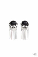 Monsoon Season - Black - Paparazzi Post Earrings