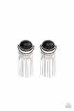 Monsoon Season - Black - Paparazzi Post Earrings
