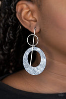 Stellar Stylist - Silver - Paparazzi Post Acrylic Earrings