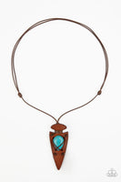 Hold Your ARROWHEAD Up High - Blue - Paparazzi Men's Line Urban Necklace