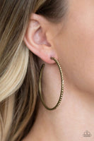 Trending Twinkle - Brass - Paparazzi Hoop Earrings