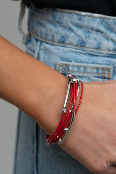 Magnetically Modern - Red - Paparazzi Magnetic Bracelet