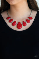 Drop Zone - Red - Paparazzi Necklace #3263 (D)