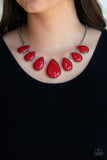 Drop Zone - Red - Paparazzi Necklace #3263 (D)