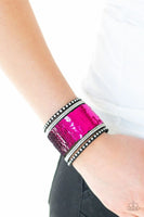 Paparazzi - MERMAIDS Have More Fun - Pink to Silver Sequins Bracelet