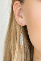 Light Flight - Silver - Paparazzi Feather Necklace