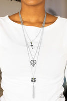 Love Opens All Doors - Green - Paparazzi Key Heart Leaf Necklace