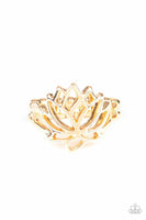 Lotus Lover - Gold - Paparazzi Flower Ring