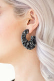 Tropically Torrid - Black - Paparazzi Hoop Acrylic Earrings