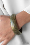 Paparazzi - Tread Lightly - Brass Bangle Bracelet #1683 (D)