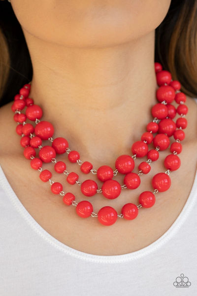 Everyone Scatter! - Red - Paparazzi Necklace