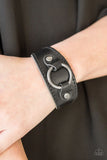 Western Wrangler - Black - Paparazzi Leather Snap Bracelet