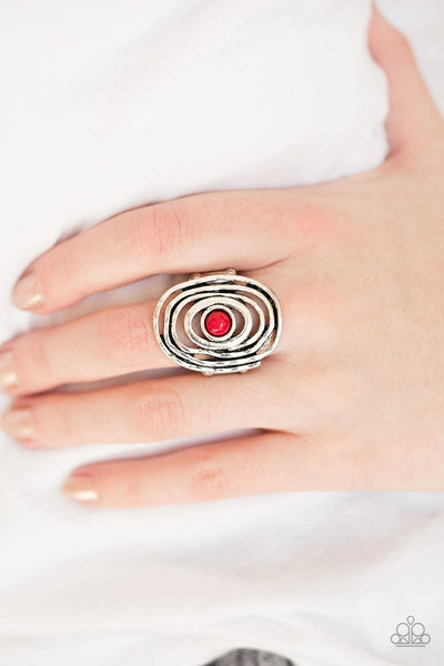 Colorfully Chaotic - Red - Paparazzi Ring