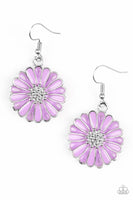 Paparazzi - Distracted By Daisies - Purple Earrings #252 (D)