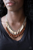 Paparazzi - Beaded Boardwalk - Brown Necklace