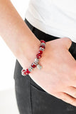 Right On The Romance - Red - Paparazzi Stretchy Heart Bracelet #3775 (D)