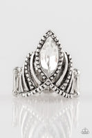 Heres Your Crown - White - Paparazzi Ring 