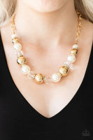 Paparazzi - The Camera Never Lies - White/Gold Necklace #316 (D)